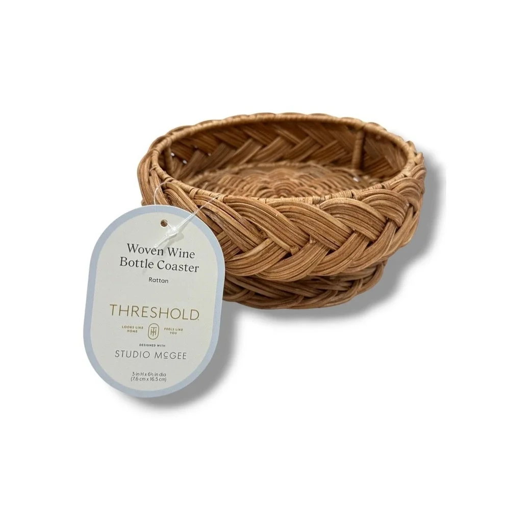 Braided Woven Rattan Wine Coaster - Threshold Studio McGee, Target